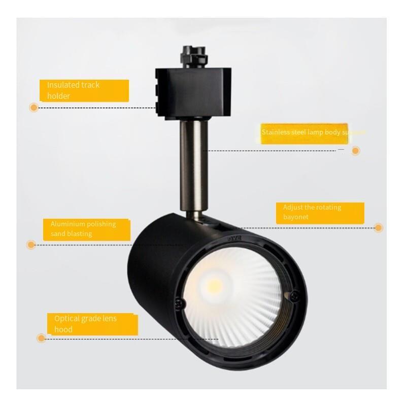 30w Track Lighting Fixtures Lights 3000K Adjustable Track Lighting Heads Industrial Wood Canopy for Ceiling and Wall