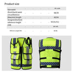 Reflective Vest  Multi Function Multi Pocket Patrol Duty Reflective Vest Traffic Reflective Vest Lettering Safety Protective Clothing