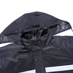 Black One Piece Extended Windbreaker Raincoat For Outdoor
