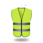 Reflective Vest Zipper Reflective Vest Fluorescent Yellow Green Car Traffic Safety Warning Vest Double Reflective Strip Environmental Sanitation Construction Duty Riding Safety Suit