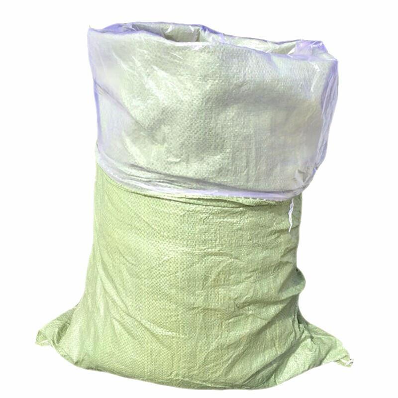 Pack Of 100 Green 120 * 150cm Woven Bag Plastic Covered Woven Bag With Inner Lining Snake Skin Bag