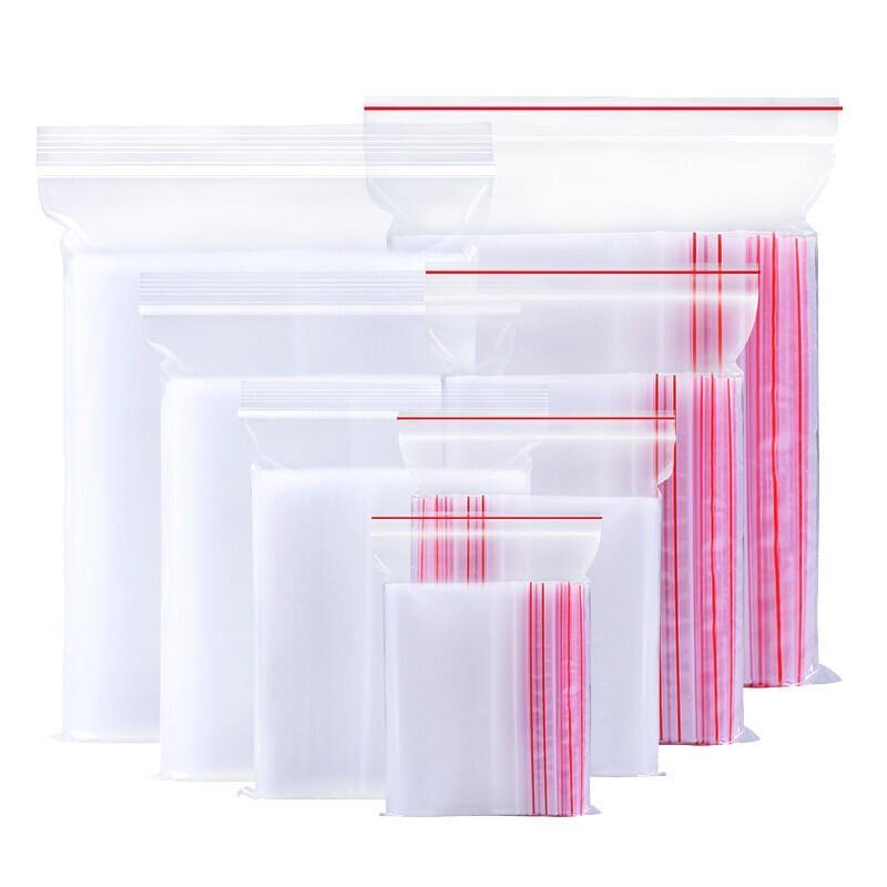 5cm * 7cm 5000 Pieces Disposable PE 12 Thread Self Sealing Bag Thickened Transparent Sealed Bag Zipper Bag Sample Storage Bag