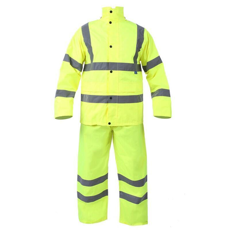 Safety Reflective Work Suits Working Protection Raincoat Set Fluorescent Yellow/Fluorescent Orange