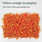 40 * 60 * 8cm Simulation Plant Wall Artificial Lawn Wall Decoration Orange Eucalyptus Lawn