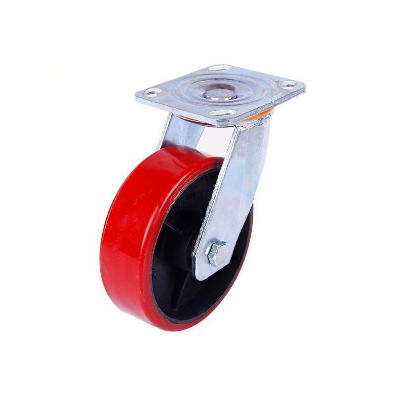 5 Inch Polyurethane PU Caster Industry Trolley Caster Antiskid Silent Pulley Heavy Universal Wheels