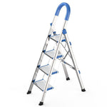 Stainless Steel Multi-function Thickened Miter Ladder Portable Non Slip Ladder Folding Ladder Three Step Blue (Full Step 13cm)