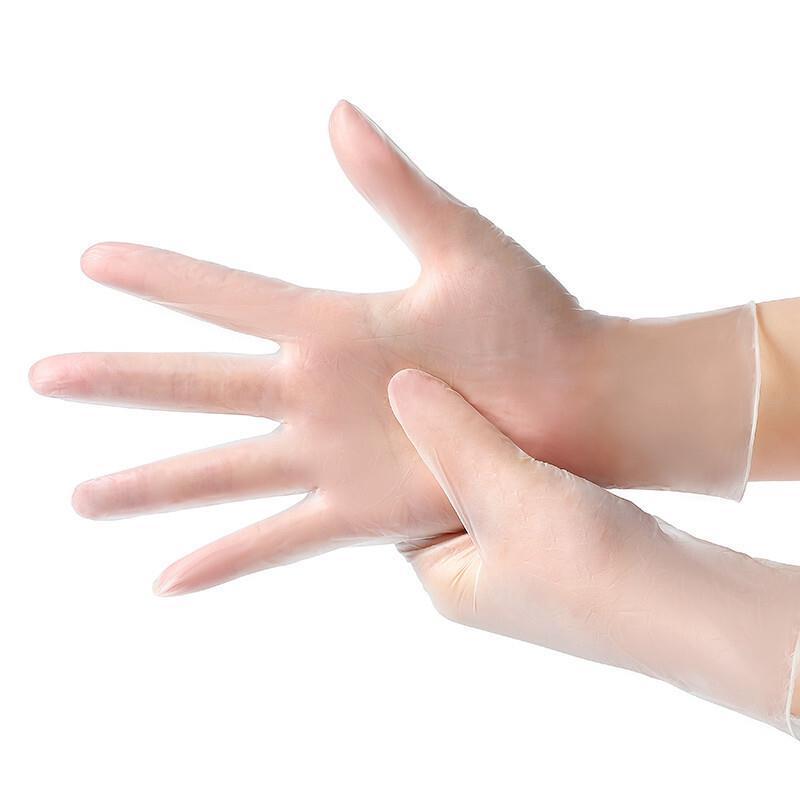 Disposable PVC Protective Gloves Translucent Powder-Free Reinforced M Size 100 / box