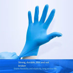 Disposable Nitrile Gloves Anti Slip Oil Proof Waterproof Multipurpose Gloves For Beauty Kitchen Hotel Cleaning Labor Protection Blue M Size One Bag