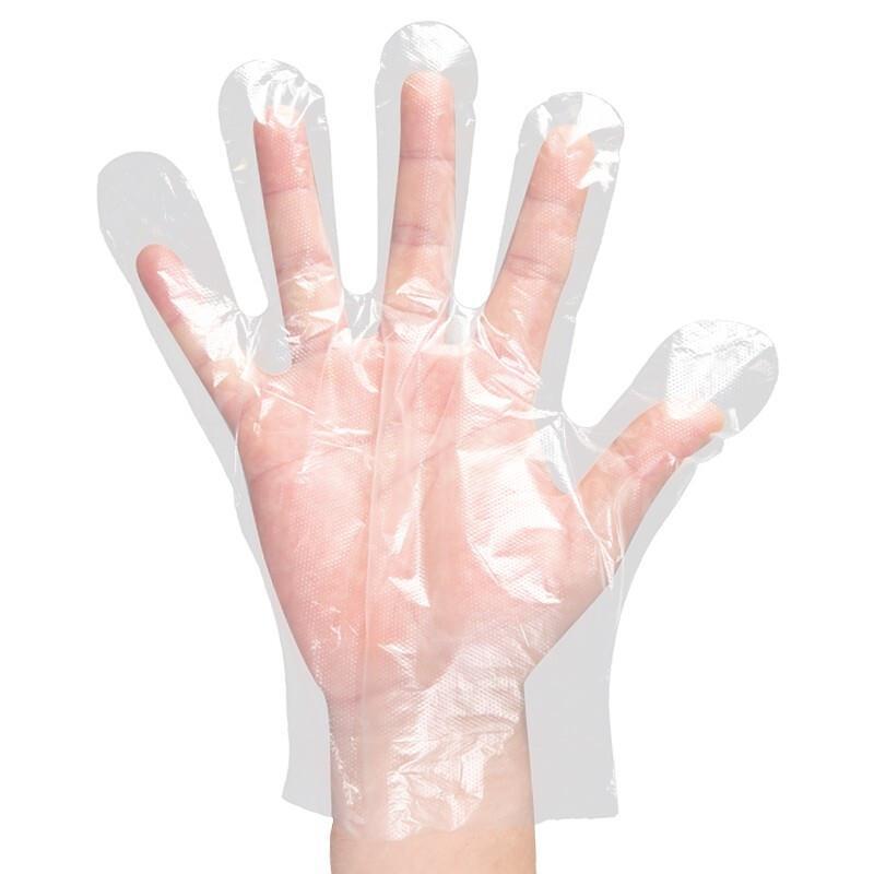 Disposable PE Thickened Transparent Gloves Household Food Catering Beauty Protective Film Average Size 200 Pieces / Bag Large / Average Size