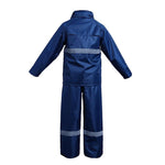 Navy S/M/L/Xl/XXl/XXXl Waterproof Raincoat With Reflective Strip