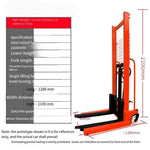 3t 1.6m Manual Forklift High Strength  Hydraulic Lifting Truck Stacking Truck Lifting Forklift Lift