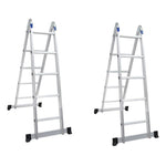 1.8m Aluminum Alloy Ladder Multi Function Folding Herringbone Engineering Dual Purpose Thickened Joint Vertical Ladder 1.8m