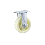 6 Inch Fixed Heavy Beige Polypropylene (PP) Caster Directional Wheel with Double Ball Bearings - 4pcs