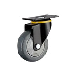 4 Sets 4 Inch Flat Bottom Caster Active Dark Grey Polyurethane (PU) Caster Medium Universal Wheel