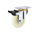 3 Inch Swivel Casters 4pcs Medium Universal Wheels with Double Brake Beige Polypropylene (PP) Caster - 4pcs