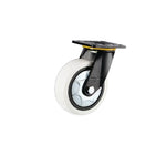 Milky White Nylon (PA) Wheels 4Pcs 6 Inch Plate Swivel Caster Flat Bottom Movable Heavy Duty Universal Wheel - 4Pcs