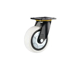 Milky White Nylon (PA) Wheels 4Pcs 6 Inch Plate Swivel Caster Flat Bottom Movable Heavy Duty Universal Wheel - 4Pcs