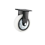 4 Inch Fixed Heavy Duty Casters 4pcs Pack with Double Ball Bearing White Nylon (PA) Wheel Directional Wheel - 4pcs