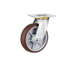 K3-4 Inch Flat Bottomed Movable Double Axle Coffee Colored Rubber TPR Wheel 4 Sets Of Medium And Heavy Universal Wheels