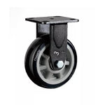 4 Sets 4 Inch Fixed Heavy Duty Caster Gray Core Black Polyurethane (PU) Caster Directional Wheel