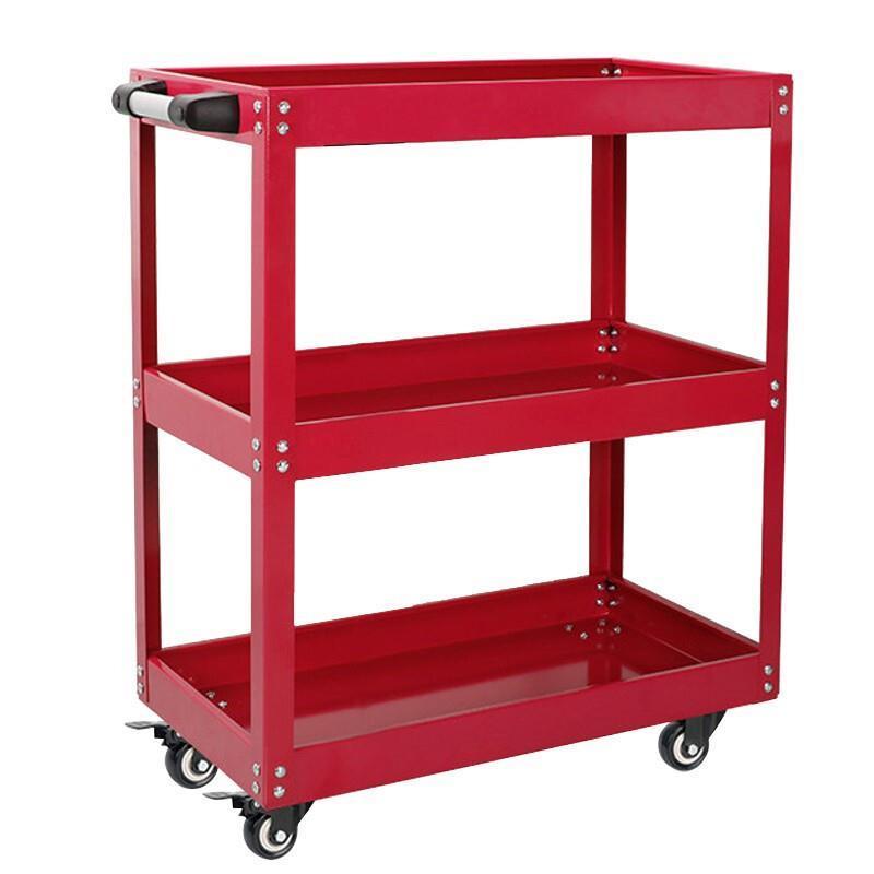 3 Tier Tool Cart Workshop Three Layer Cart Multi Function Auto Repair Car Parts And Tools Storage Cabinet Heightening And Thickening Tool Cart