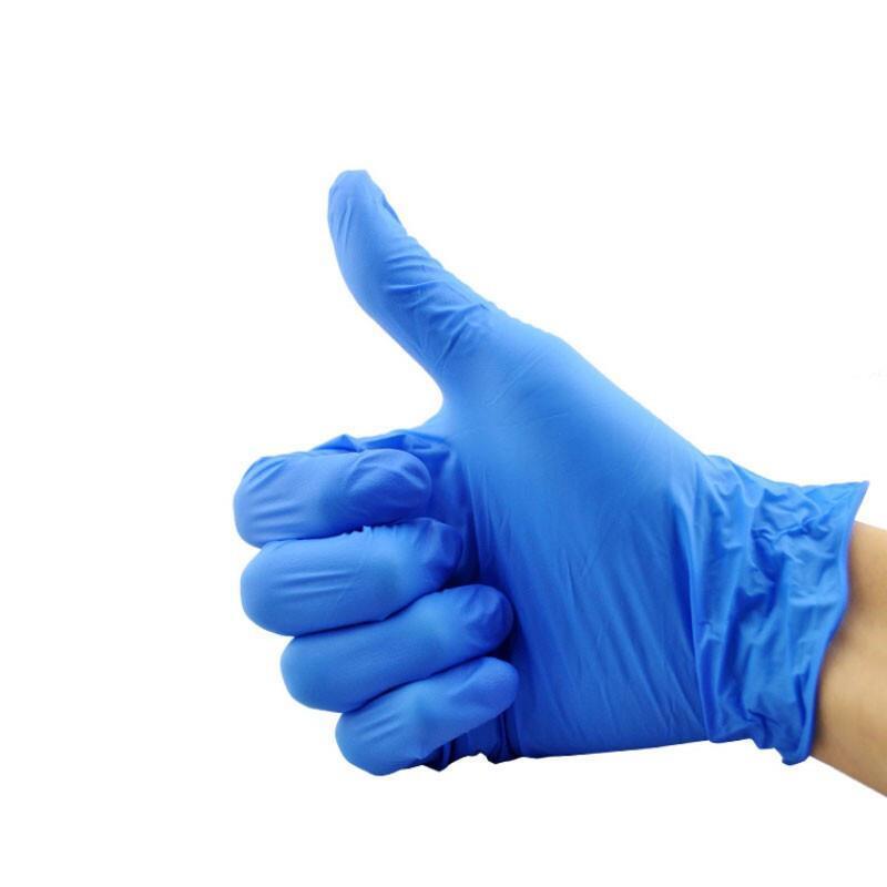 100 Pieces / Box Nitrile Medium Gloves Disposable Blue Gloves Free Powder Sprinkle Gloves