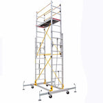 Aluminum Alloy Scaffold 2200 * 2100 * 6900mm Folding Lifting Platform With Wheel Movable Frame Engineering Ladder Mobile Scaffold