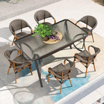 Outdoor Leisure Table And Chair Courtyard Combination Rattan Chair Set Balcony Tea Table Garden Outdoor Terrace Dining Table