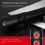 Flashlight 15w Strong Light Aluminum Alloy Super Bright Tpye-C Power Display (Including Battery + Charger)