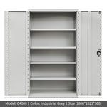 Heavy Tool Cabinet Finishing Cabinet Workshop Storage Cabinet Hardware Tools Two Door Storage Iron Cabinet With Lock Grey