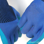 Labor Protection Gloves Embossed Anti Slip Wear Resistant Latex Labor Protection Gloves Flat Hanging Dipped Rubber Labor Protection Gloves Blue