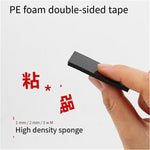 Black Foam PE Double Sided Tape Strong Double-sided Adhesive Sponge Double-sided 10mm Wide X5 Meter X3mm Thick 12 Pack