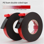 Black Foam PE Double Sided Tape Strong Adhesive Sponge 10mm Wide X5 Meter Thick X2mm 12 Pack