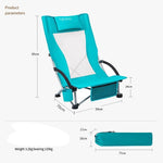 Folding Chair Outdoor Table Chair Portable Beach Fishing Picnic Camping Chair Lunch Break Short Chair With Filling Headrest