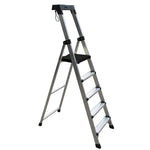 1.65m Aluminum Alloy Five Step Ladder Dual Purpose Ladder Folding Ladder Bearing 90kg