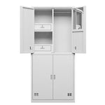 Four Door Storage Dormitory clothes Cabinet Iron Interior