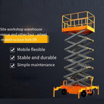 High Altitude Platform Mobile Hydraulic Lifting Work Vehicle Aluminum Alloy Four Mast High Altitude Elevator