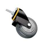 3 Inch Dark Gray Swivel Caster 4pcs Pack Medium Polyurethane (PU) Wheels with Double Ball Bearing Universal Wheel - 4pcs