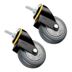 3 Inch Dark Gray Swivel Caster 4pcs Pack Medium Polyurethane (PU) Wheels with Double Ball Bearing Universal Wheel - 4pcs