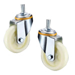 4 Sets 4 Inch Lead Screw Movable Caster Wheel Beige Polypropylene (PP) Caster Medium Double Ball Bearing Universal Wheel