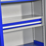 Heavy Duty Tool Cabinet Blue Inside One Draw 2-layer Plate With Net 1000 * 500 * 1800mm Hardware Tool Factory Workshop Storage And Finishing Cabinet