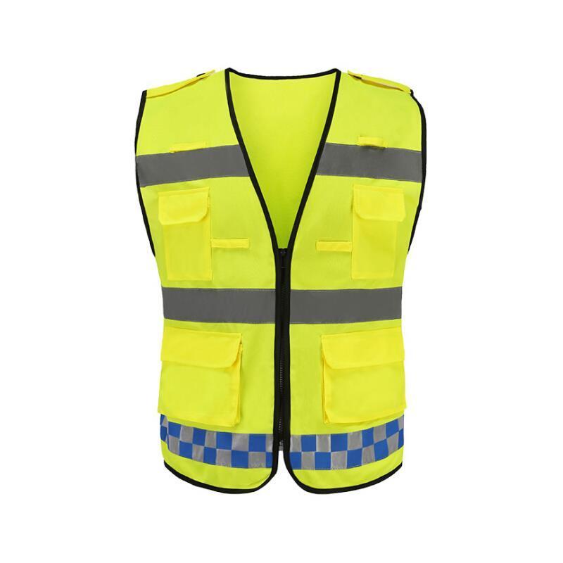 Reflective Vest Low Elastic Silk Fluorescent Yellow Men & Women, Work, Cycling, Runner, Surveyor, Volunteer, Crossing Guard, Road, Construction