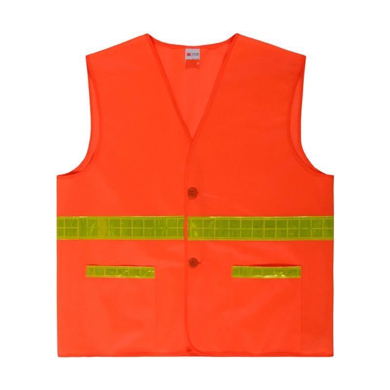 Reflective Back Center Warp Knitted Fluorescent Orange Reflective High Visibility Safety Vest