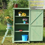 Outdoor Tool Room Solid Wood Balcony Storage Cabinet Sunscreen Garden Yard Sundries Storage Agricultural Tool Waterproof Gray Half Layer Board 4 Grids