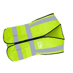 Multi Pocket Construction Safety Reflective Vest With Swallow Tail Pocket Fluorescent Green