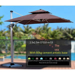 3m Outdoor Sunshade Courtyard Umbrella Roman Umbrella With 80kg Cement Art Base