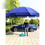 2.2m Outdoor Sunshade Umbrella Sun Umbrella Stall Sunshade Umbrella Large Umbrella Courtyard Umbrella Outdoor Umbrella Blue Silver Glue