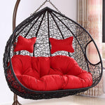 Double Wicker Chair Hanging Basket Indoor Swing Swing Hammock Balcony Courtyard Cradle Chair Red And Black