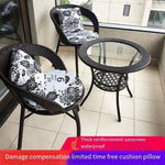 Outdoor Tables And Chairs Courtyard Balcony Tables And Chairs Rattan Chair 3 Chairs 1 Table With Cushion Pillow