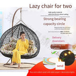 Hanging Basket Rattan Chair Double Indoor Hammock Adult Swing Rocking Chair Lazy Princess Balcony Rocking Chair Household Leisure Black Double